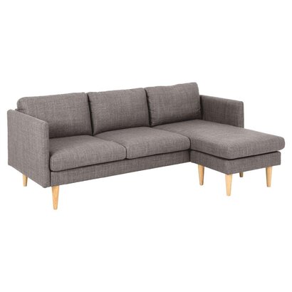 ebuy24 Mally bank 2 persoons met chaise longue omkeerbaar bruin.