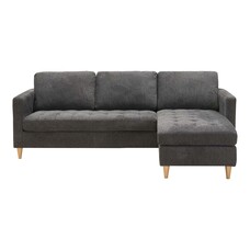 ebuy24 Firenze bank met chaise longue donkergrijs.