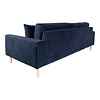 ebuy24 Lido bank 3 pers. velours incl. 2 sierkussens, blauw.