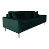 ebuy24 Lido bank 3 pers. velours incl. 2 sierkussens, groen.