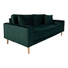 ebuy24 Lido bank 2,5 pers. velours incl. 2 sierkussens, groen.