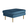 ebuy24 Boom poef, hocker velours blauw, messing.