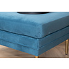 ebuy24 Boom poef, hocker velours blauw, messing.