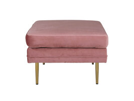 ebuy24 Boom poef, hocker velours messing, roze.