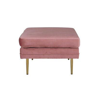 ebuy24 Boom poef, hocker velours messing, roze.