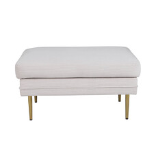 ebuy24 Boom poef, hocker fluweel beige, messing.