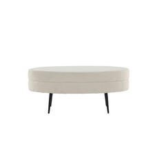 ebuy24 Otto poef, hocker teddystof zwart, wit.