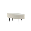 ebuy24 Otto poef, hocker teddystof zwart, wit.