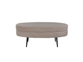 ebuy24 Otto poef, hocker teddystof beige, zwart.