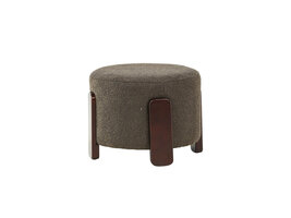 ebuy24 Coffey poef, hocker Ã˜52,5cm  bruin, donkergrijs.