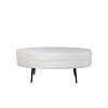 ebuy24 Otto poef, hocker velours offwhite.