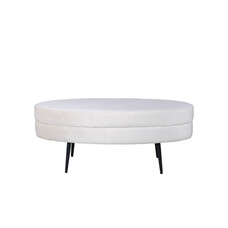 ebuy24 Otto poef, hocker velours offwhite.