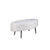 ebuy24 Otto poef, hocker velours offwhite.