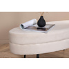 ebuy24 Otto poef, hocker velours offwhite.