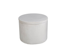 ebuy24 Dunken poef, hocker met opbergruimte Ø51cm velours beige.