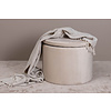 ebuy24 Dunken poef, hocker met opbergruimte Ã˜51cm velours beige.