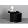 ebuy24 Dunken poef, hocker met opbergruimte Ã˜51cm velours zwart.