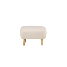 ebuy24 Salina poef, hocker teddystof naturel, wit.