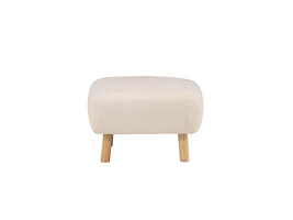 ebuy24 Salina poef, hocker teddystof naturel, wit.