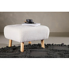 ebuy24 Salina poef, hocker teddystof naturel, wit.