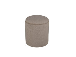 ebuy24 Limpen poef, hocker met opbergruimte Ø32cm teddystof beige.