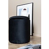 ebuy24 Limpen poef Ã˜32cm velours met opslag zwart.