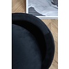 ebuy24 Limpen poef Ã˜32cm velours met opslag zwart.