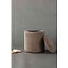 ebuy24 Limpen poef Ã˜32cm fluweel met opslag bruin.