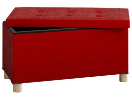 ebuy24 SizosL poef hocker met opslag rood.