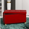 ebuy24 SizosL poef hocker met opslag rood.