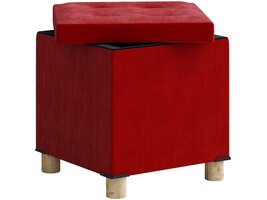 ebuy24 SizosM poef hocker met opslag rood.