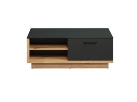 ebuy24 Synnax salontafel 2 kleppen, 4 planken grijs,eik decor.