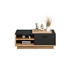 ebuy24 Synnax salontafel 2 kleppen, 4 planken grijs,eik decor.