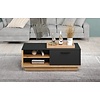 ebuy24 Synnax salontafel 2 kleppen, 4 planken grijs,eik decor.
