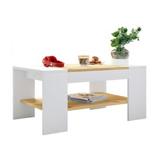 ebuy24 Bonza salontafel 1 plank wit, eik decor.