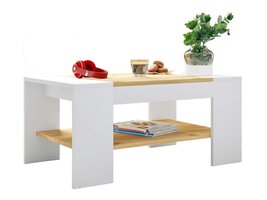 ebuy24 Bonza salontafel 1 plank wit, eik decor.