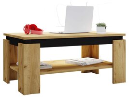 ebuy24 Rolas salontafel 1 plank eik decor, zwart.