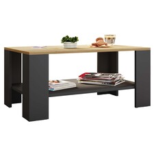 ebuy24 Dalus salontafel 1 plank antraciet, eik decor.