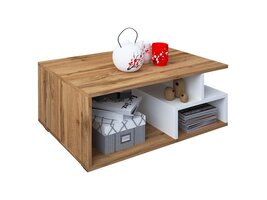 ebuy24 Sulas salontafel 4 planken wit, eik decor.