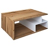 ebuy24 Sulas salontafel 4 planken wit, eik decor.