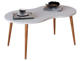 ebuy24 Barilo salontafel wit, eik decor.