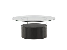 ebuy24 Bovall salontafel Ã˜90cm zwart, glas.