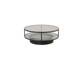 ebuy24 Falsterbo salontafel met plank Ã˜100 cm glas.
