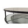 ebuy24 Falsterbo salontafel met plank Ø100 cm glas.