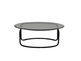 ebuy24 Lomma salontafel Ø110cm zwart, glas.