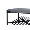 ebuy24 VonStaf salontafel met plank Ø80 cm glas zwart.