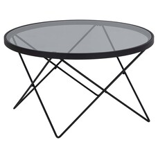 ebuy24 Calomon salontafel glas Ã˜80cm grijs.