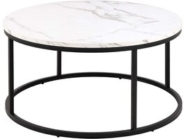 ebuy24 Sitro salontafel Ø80cm marmer wit.