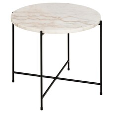 ebuy24 Avur bijzettafel Ã˜52cm marmer wit.