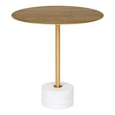 ebuy24 Lecco salontafel , bijzettafel Ã˜51cm marmer messing, marmer.